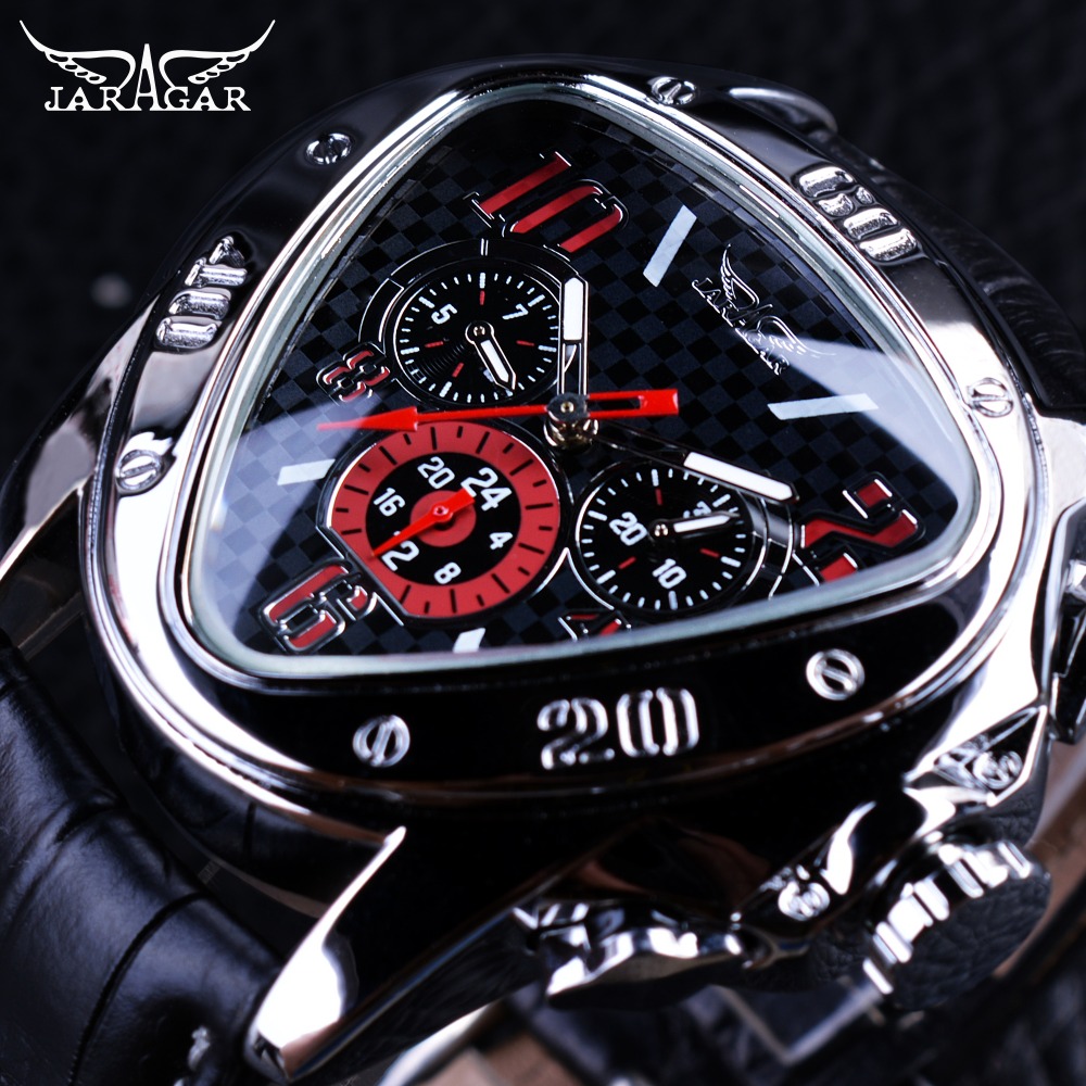 Watch Triangle Luxury - Jaragar-reloj mecánico de cuero genuino para
