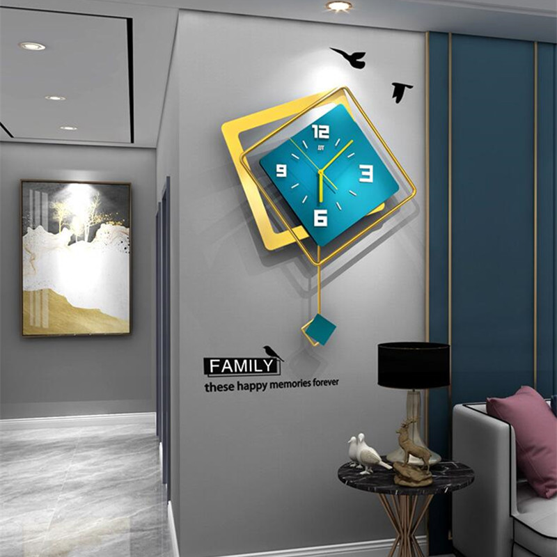Luxury Watch Europe - Reloj de pared cuadrado nórdico 3D,