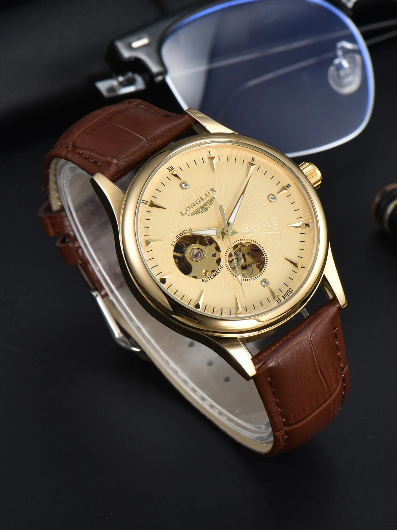 Luxury Watch Arabic - Reloj Automático LONGLUX, Estilo Elegante, Relojes