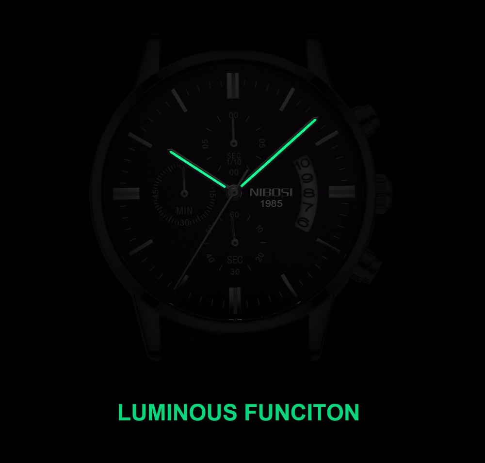 Reloj NIBOSI de cuarzo negro d - Luxury Watch Top 10 reseña y precio