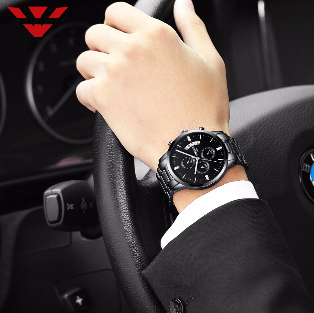 Reloj NIBOSI de cuarzo negro d - Luxury Watch Top 10 reseña y precio