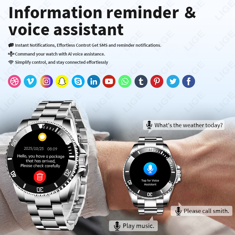 Reloj Inteligente LIGE 2026 co - Luxury Watch Arabic reseña y precio