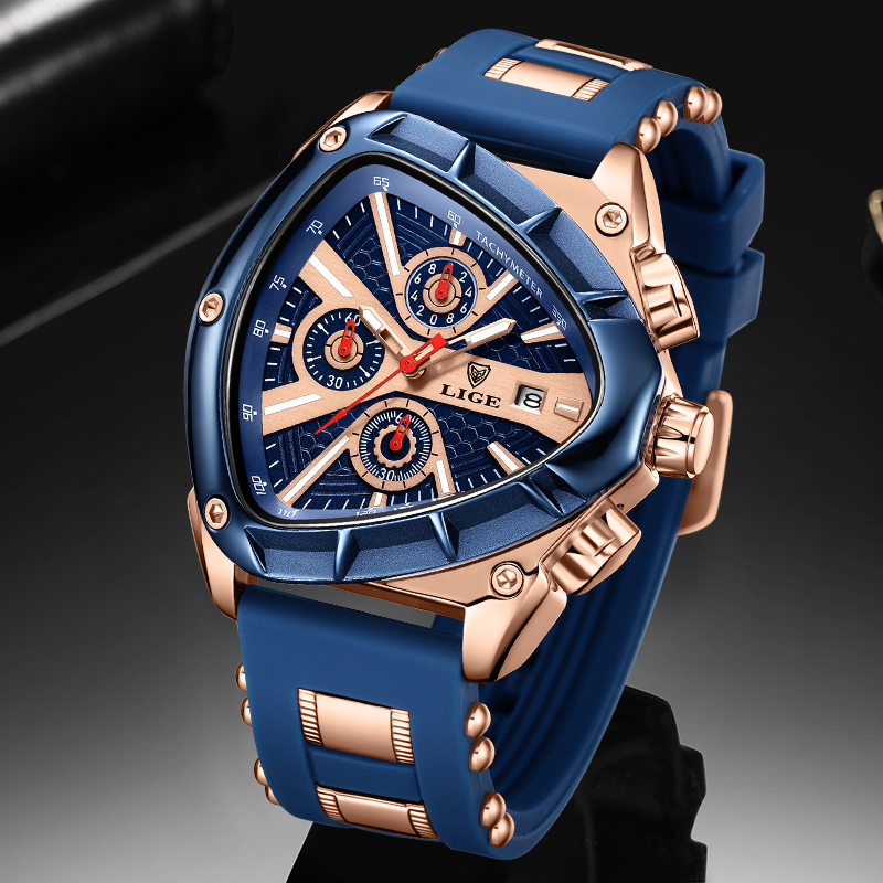 Reloj LIGE a la moda para homb - Watch Triangle Luxury reseña y precio