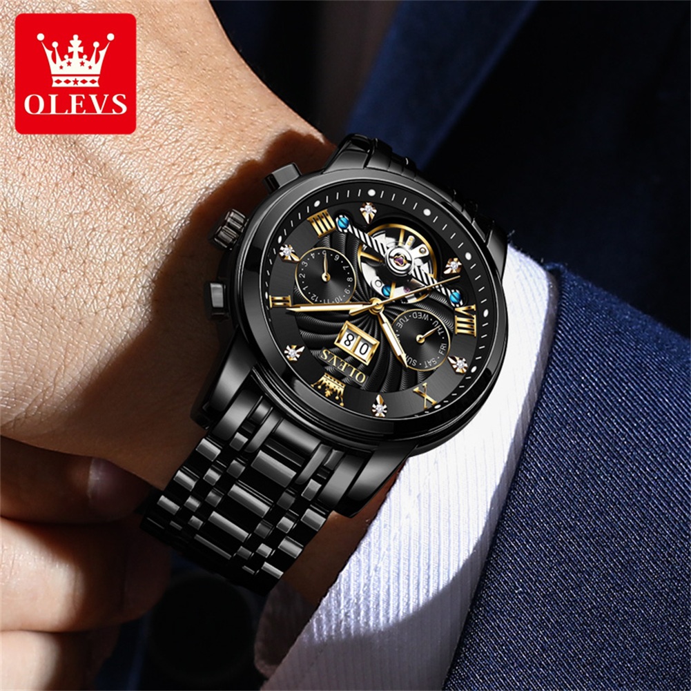 OLEVS Relojes clásicos para ho - Tourbillon Movement Watch reseña y precio