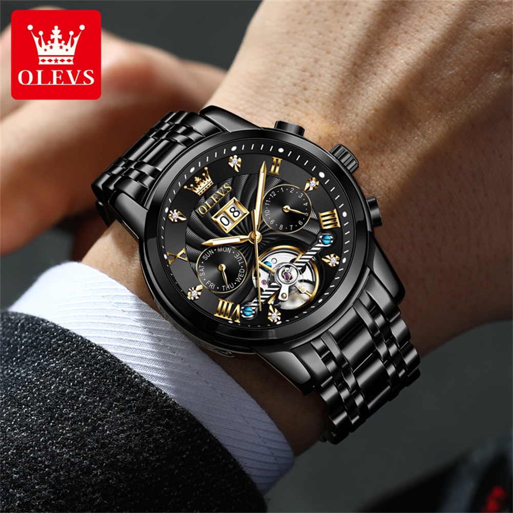 OLEVS Relojes clásicos para ho - Tourbillon Movement Watch reseña y precio