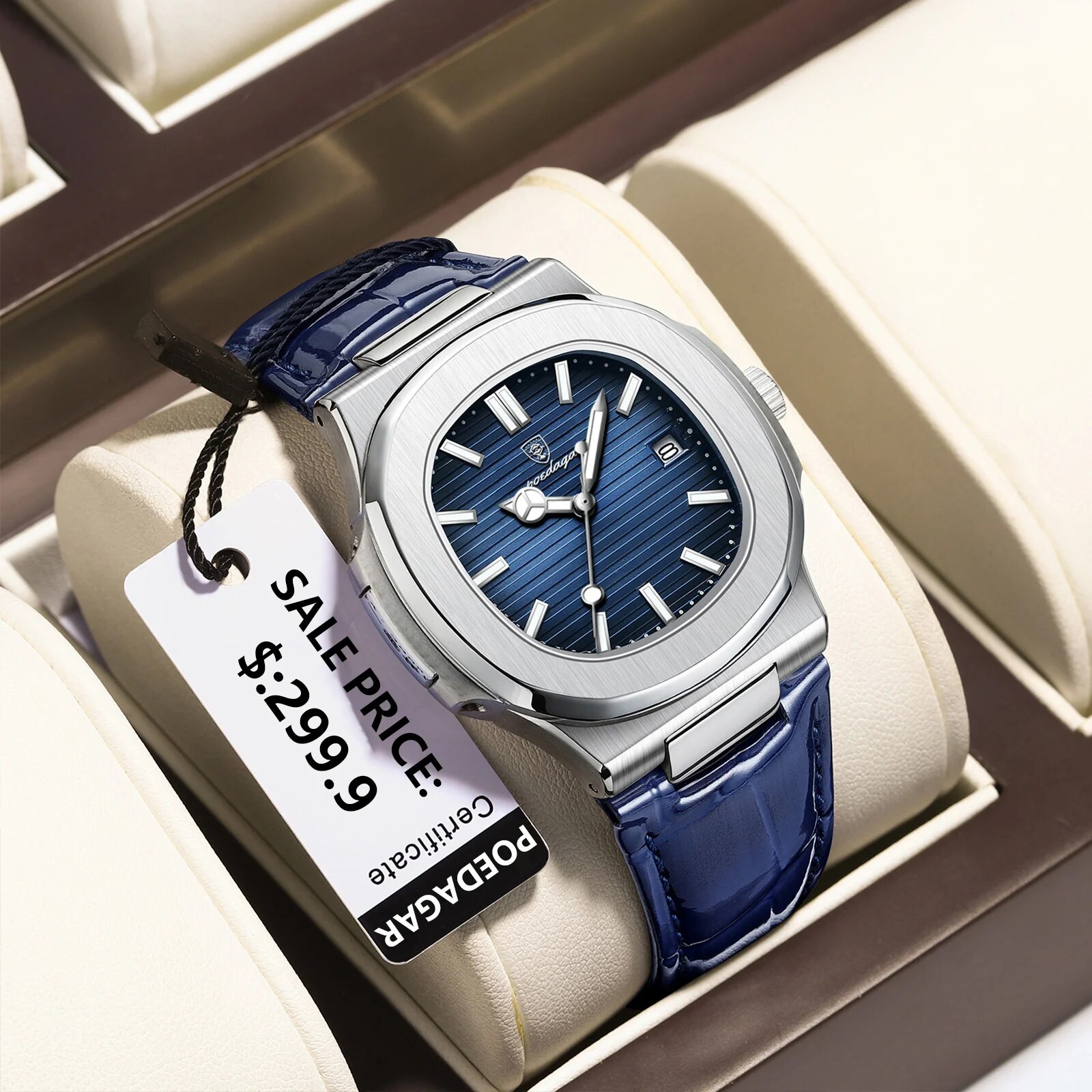 POEDAGAR, Reloj cuadrado de lu - Luxury Watch Top 10 reseña y precio