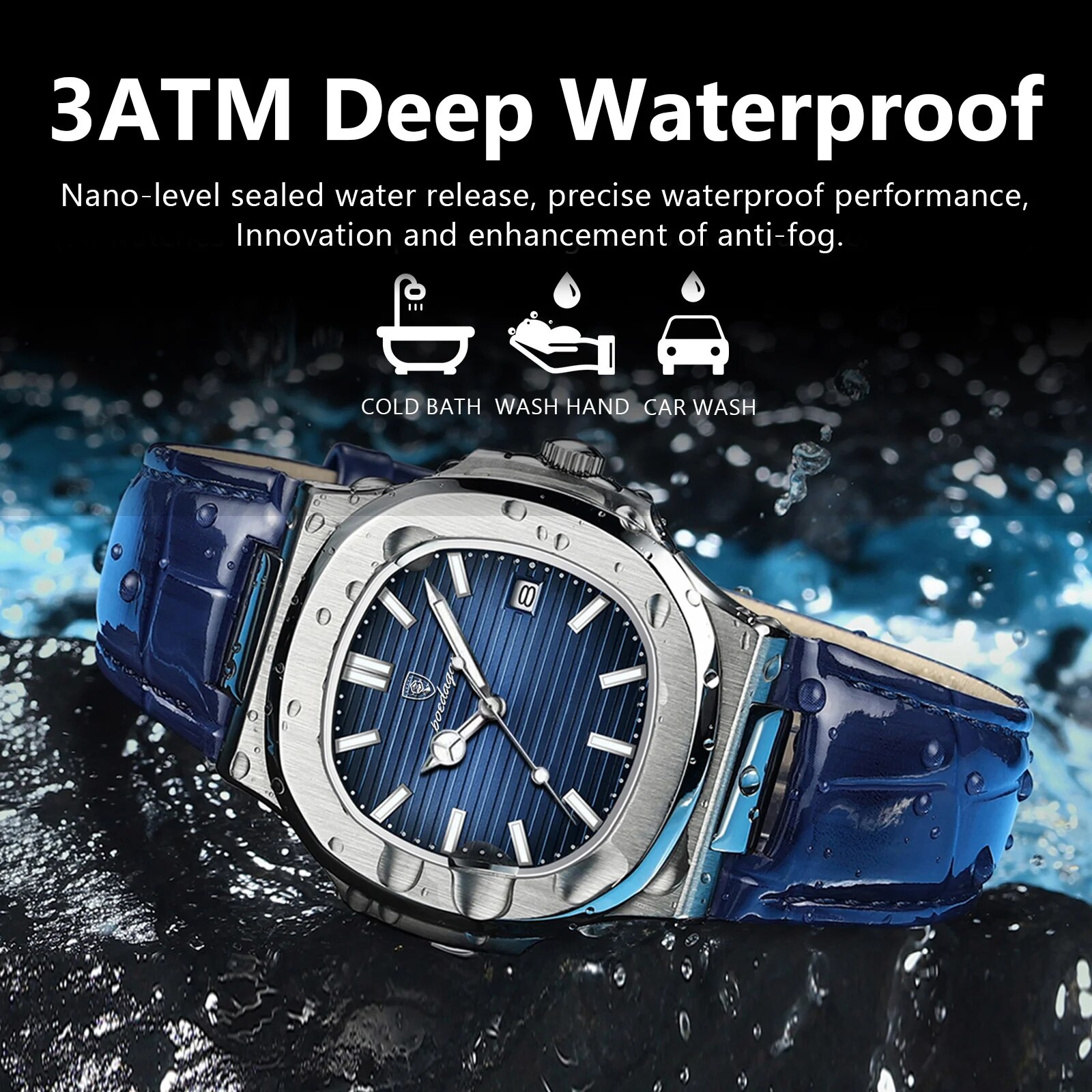 POEDAGAR, Reloj cuadrado de lu - Luxury Watch Top 10 reseña y precio