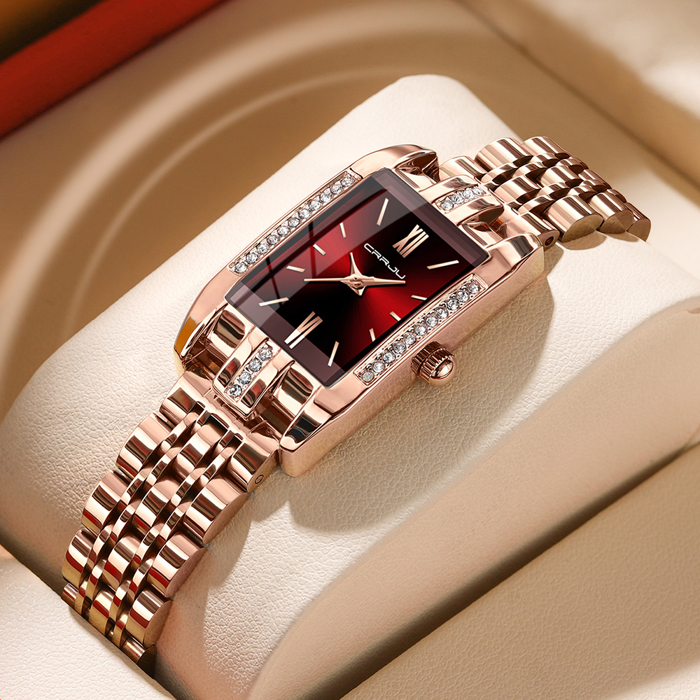Reloj cuadrado de lujo CRRJU p - Luxury Watch Girl reseña y precio